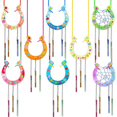 16pcs Kids DIY Wind Chime Kit w/ Stickers Horseshoe Art Crafts Boys Girls Gift