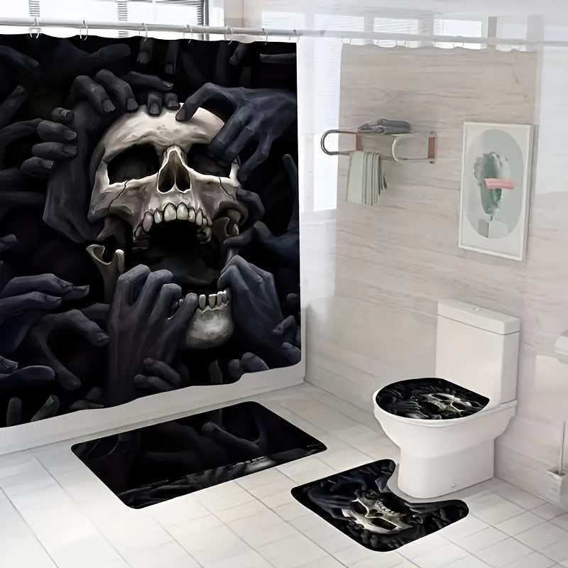 Skull Beauty Pattern Shower Curtain Halloween Decor