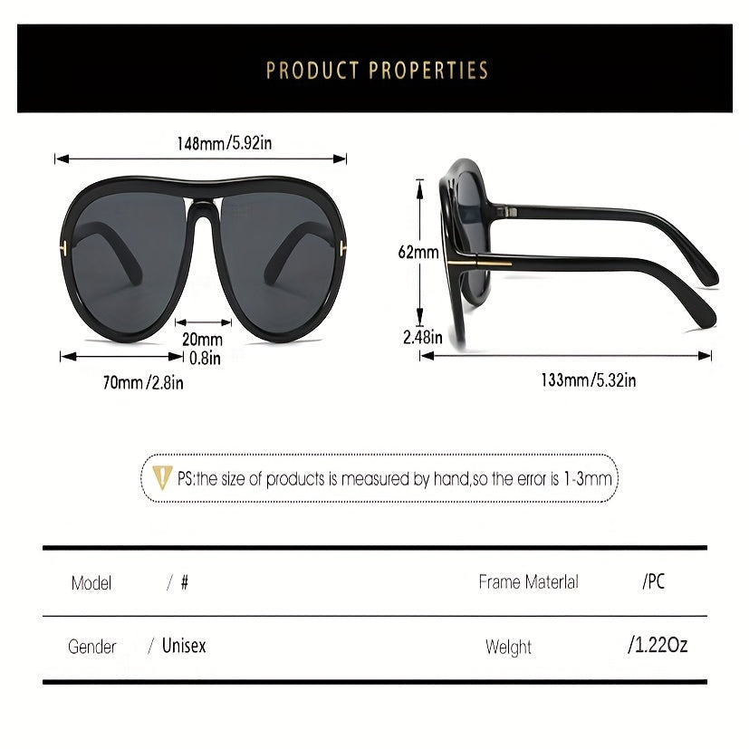 Round Frame Aviator Sunglasses UV400 Gradient Lens Glasses