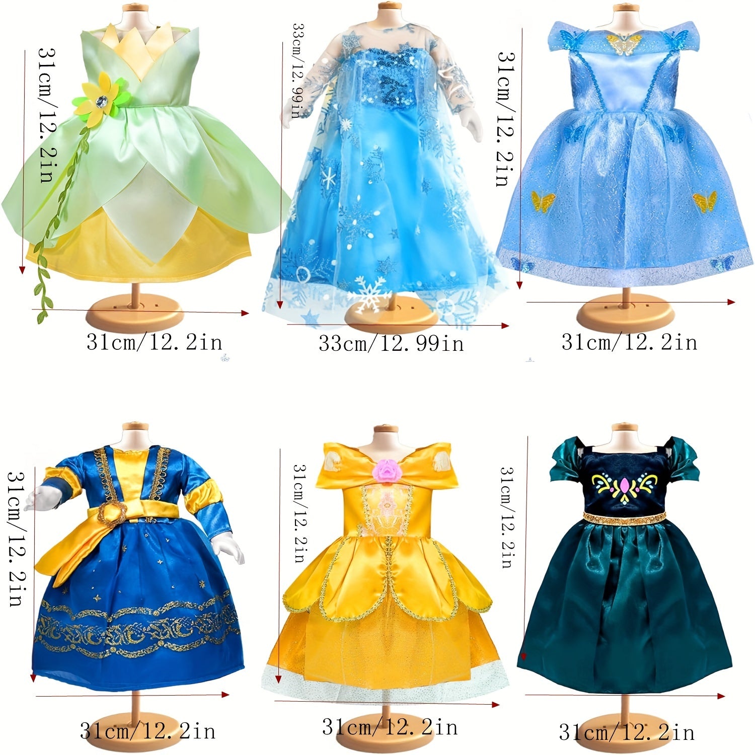 Princess Dress for 18 Inch Dolls - Christmas Birthday Party Gift