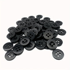 50pcs 15mm Sewing Flatback Buttons 4 Holes Plastic Resin DIY Crafts