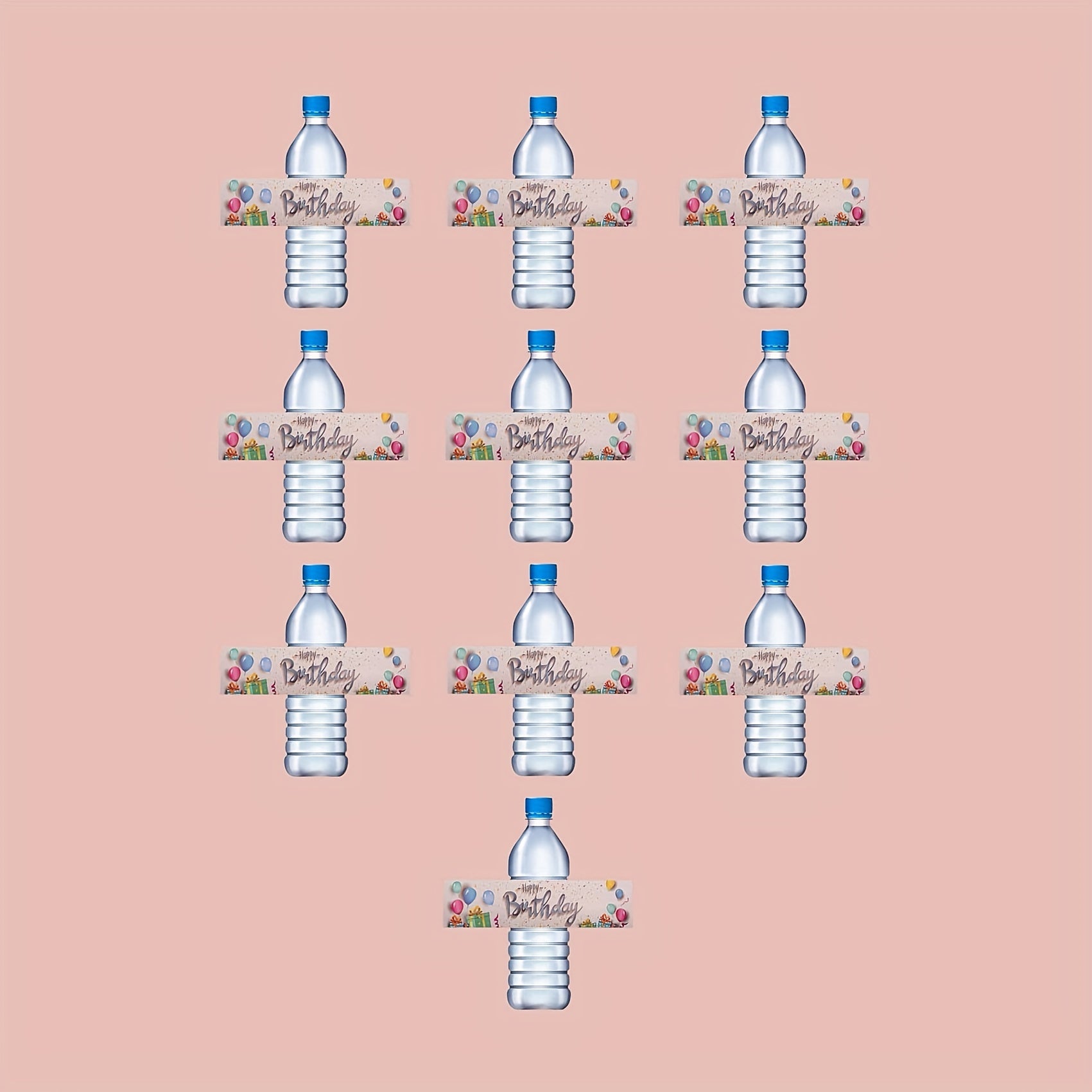 10pcs Birthday Water Bottle Stickers for Parties & Celebrations