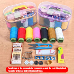 46pc Portable Sewing Kit with Case, Multifunctional Needle and Thread Set