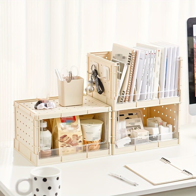 Foldable Storage Box Plastic Organizer Large Space Container Multifunction