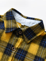 Baby Boys Plaid Shirt Button Down Long Sleeve Blouse Top Kids Clothes