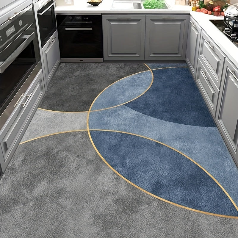 Geometric Abstract Area Rug with Anti Slip Backing