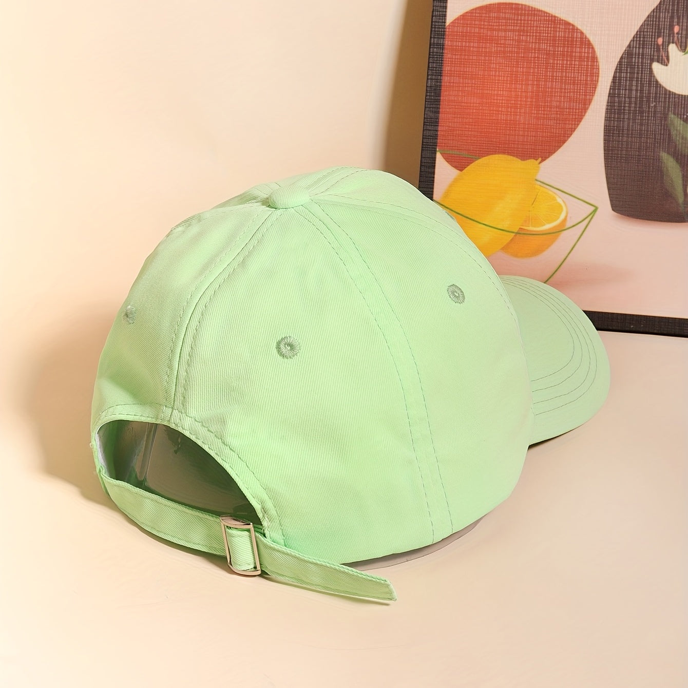 A Embroidery Baseball Cap Green Unisex Dad Hat Adjustable