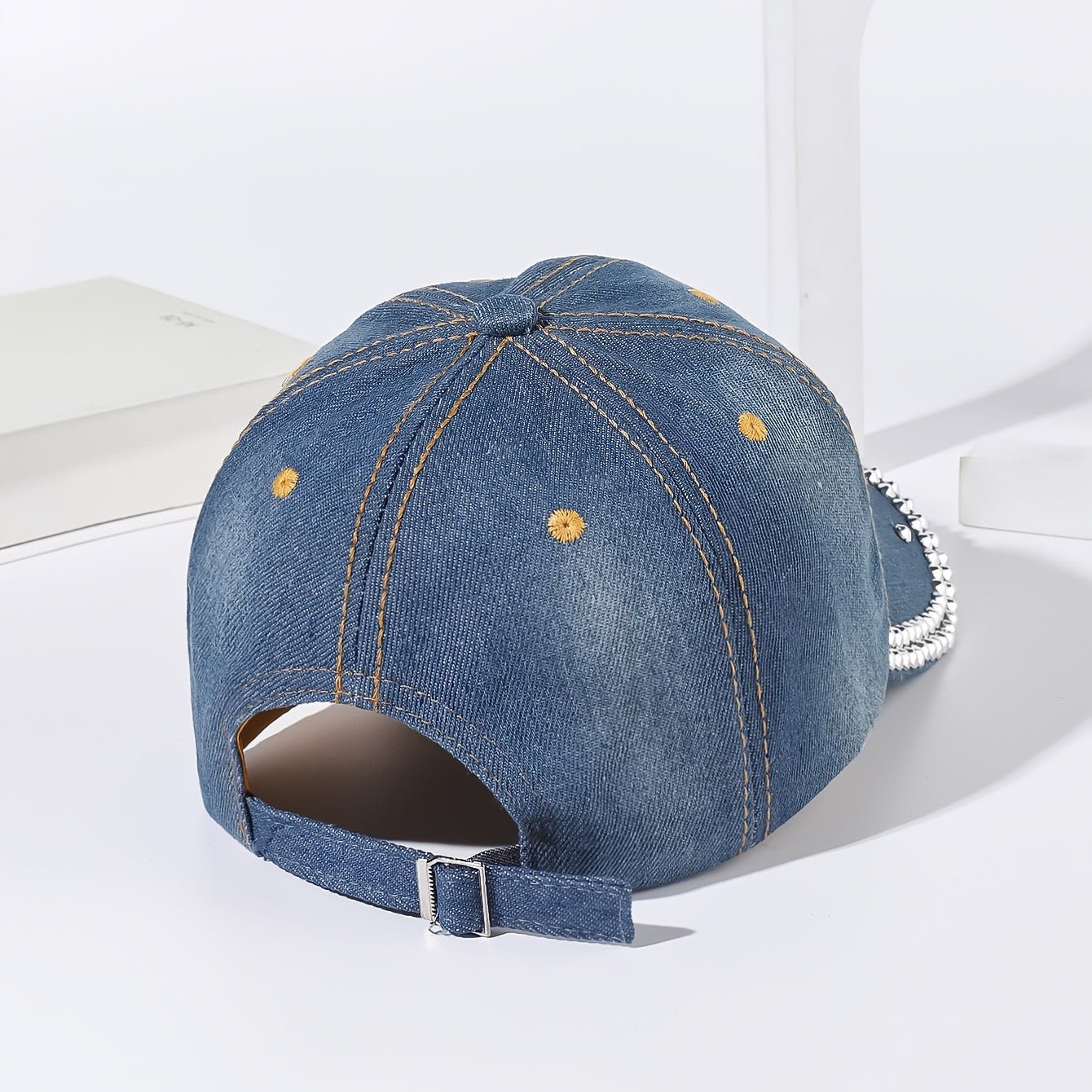 Denim Rhinestone Flag Baseball Cap Outdoor Adjustable Casual Style Man Women Hat