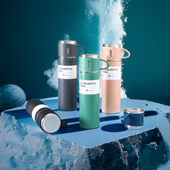 500ml Stainless Steel Insulated Tea Cup with 2 Lids for Outdoor Travel