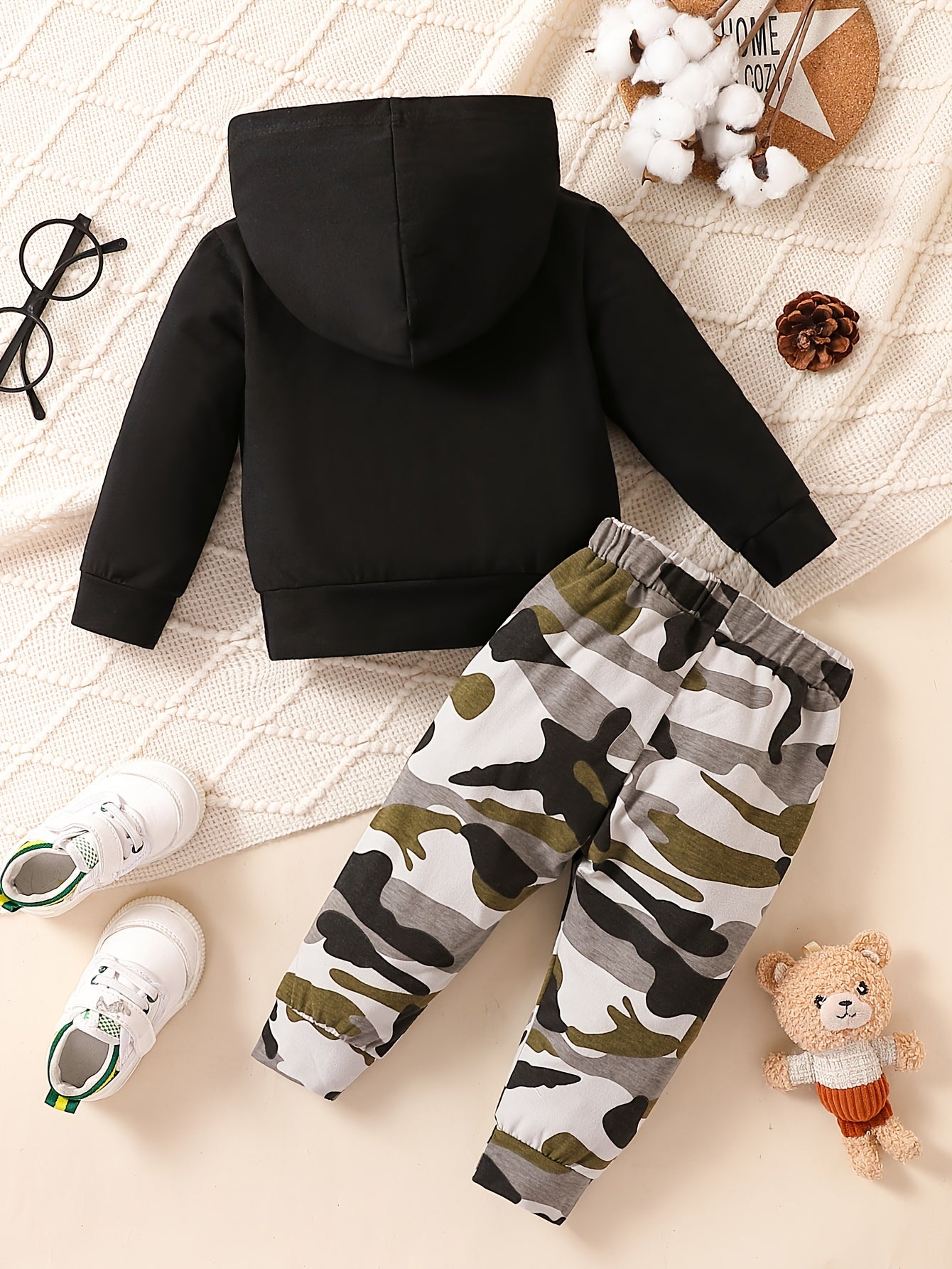 Infant Boys Camo Print Hoodie & Pants 2pc Set