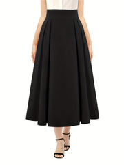 Women's Plus Solid High Rise Swing Maxi Skirt