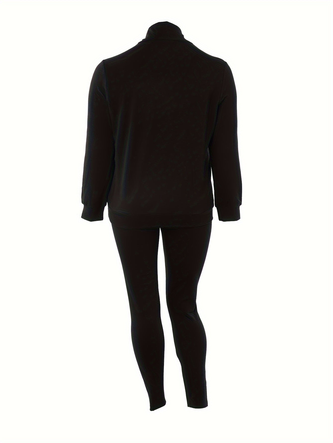 Two Piece Set: Long Sleeve Half Zipper Sweatshirt & Ripped Pants