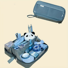 Transparent Grid Pencil Case - Large Capacity & Stylish