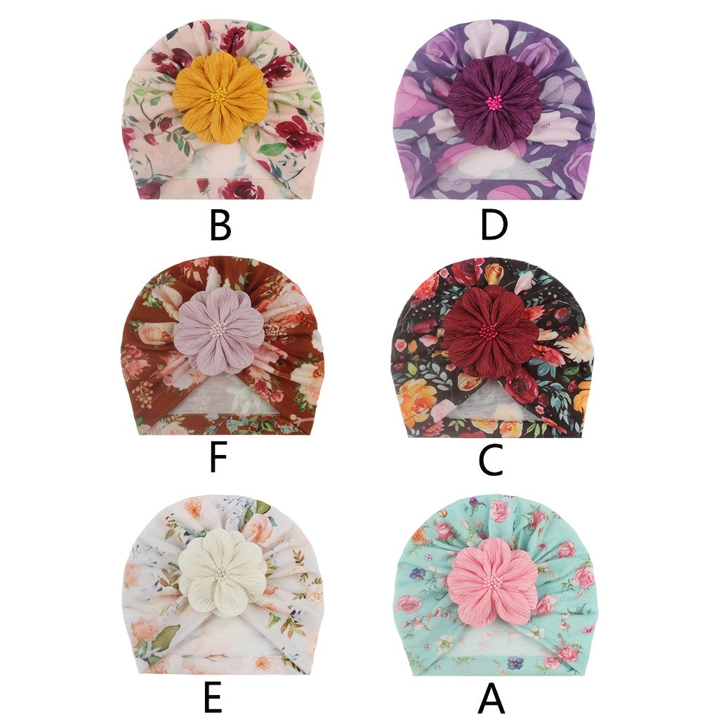 Printed Match Flower Baby Hat Four Seasons