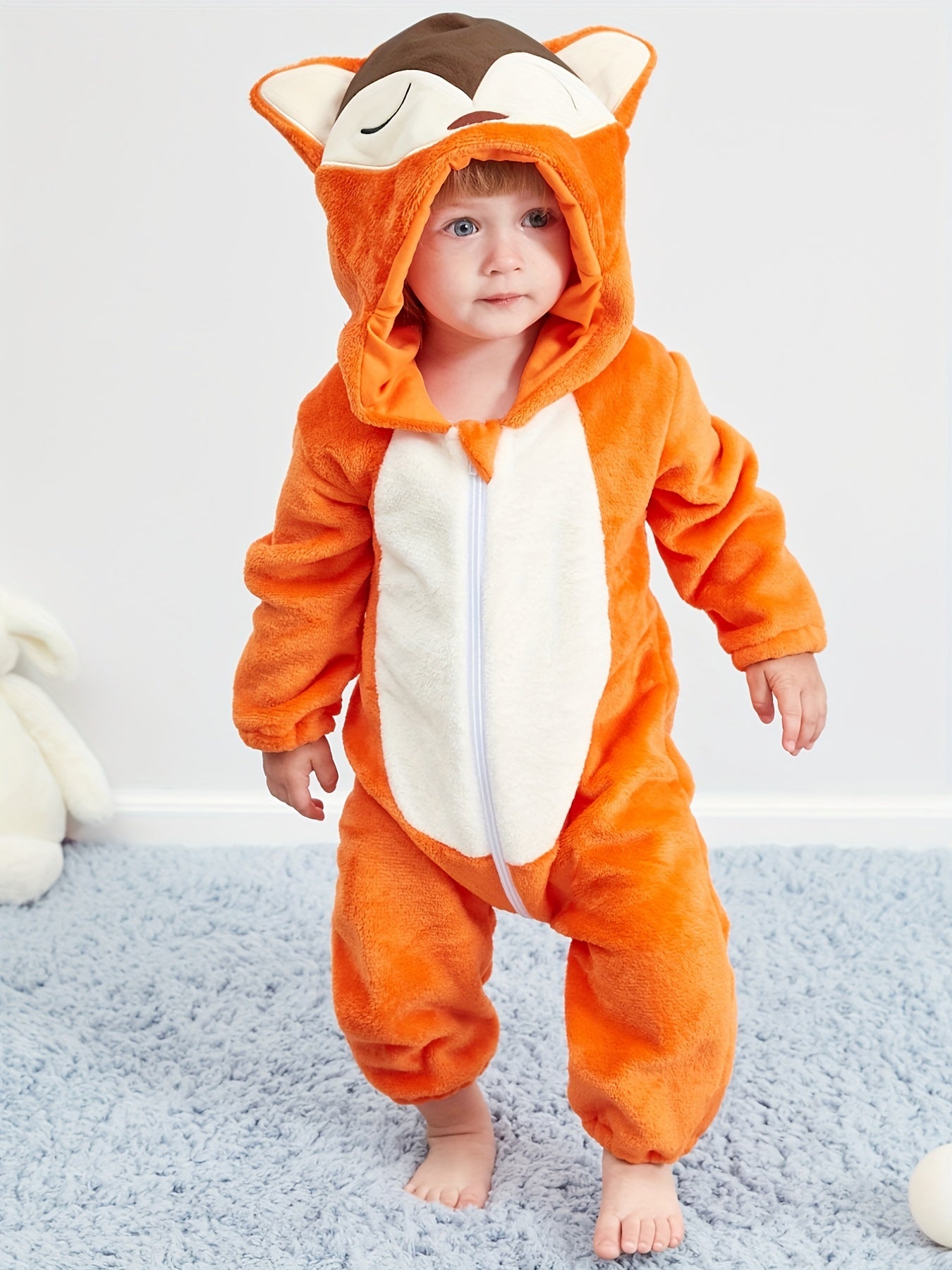 Baby Fox Flannel Romper Halloween Jumpsuit