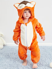 Baby Fox Flannel Romper Halloween Jumpsuit
