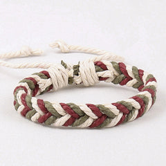 Boys Vintage Braided Bracelet Adjustable Wristband Couple Holiday Jewelry Gift