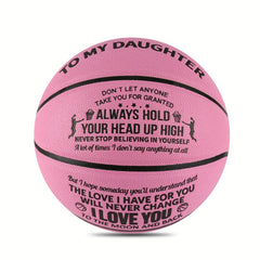 Engraved Outdoor Basketball Size 7 Gift for Daughter with Pump and Needles