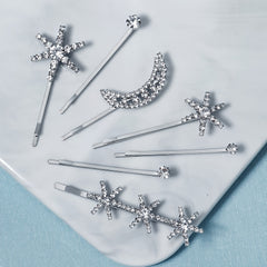 Crystal Hair Pins Metal Rhinestone Hair Bands 7pcs