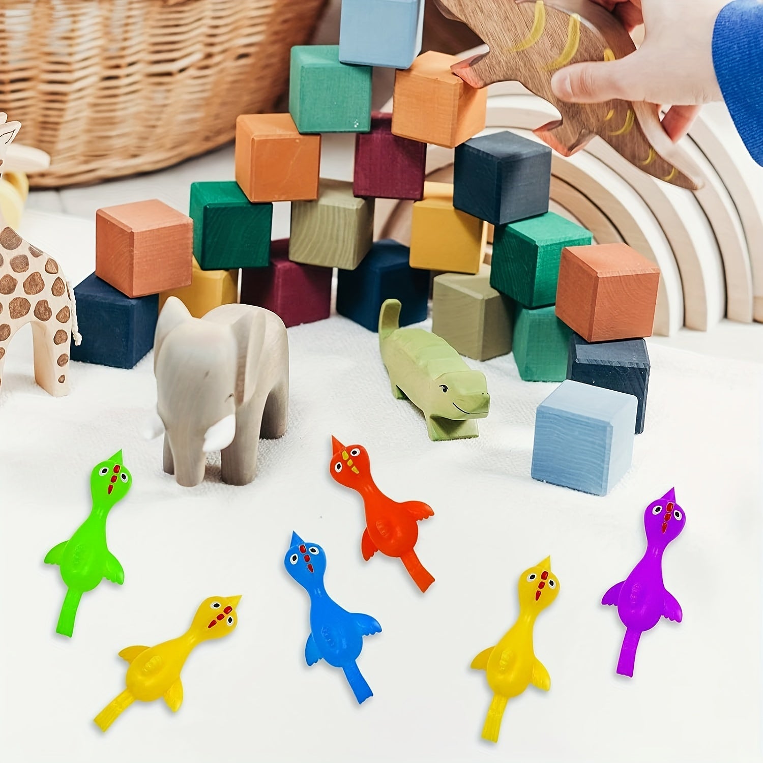 20pcs Sticky Chicken Slingshots Rubber Chicken Flicks Toys