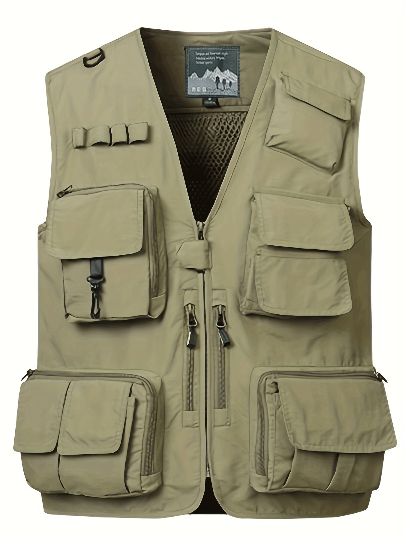 Men's Zipper Pockets Cargo Vest for Outdoor Activities