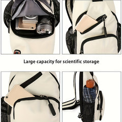 Nylon Cross Body Bag Casual Shoulder Bag Zipper Strap Outdoor Work Travel
