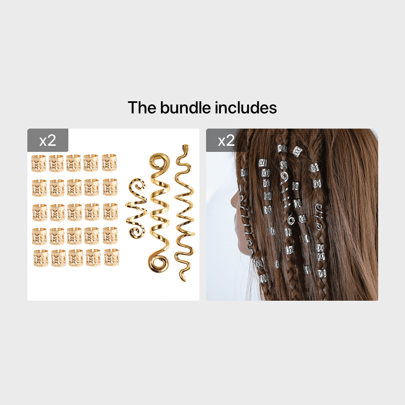 Viking Hair Beads Silver Hair Accessories