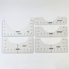 5pcs T-shirt Alignment Guide Tool Transparent Circular Ruler Centered Soft