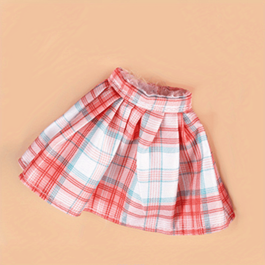 1pc Plaid Pleated Skirt Student Uniform Short Skirts Doll Clothes For 1 6 Doll
