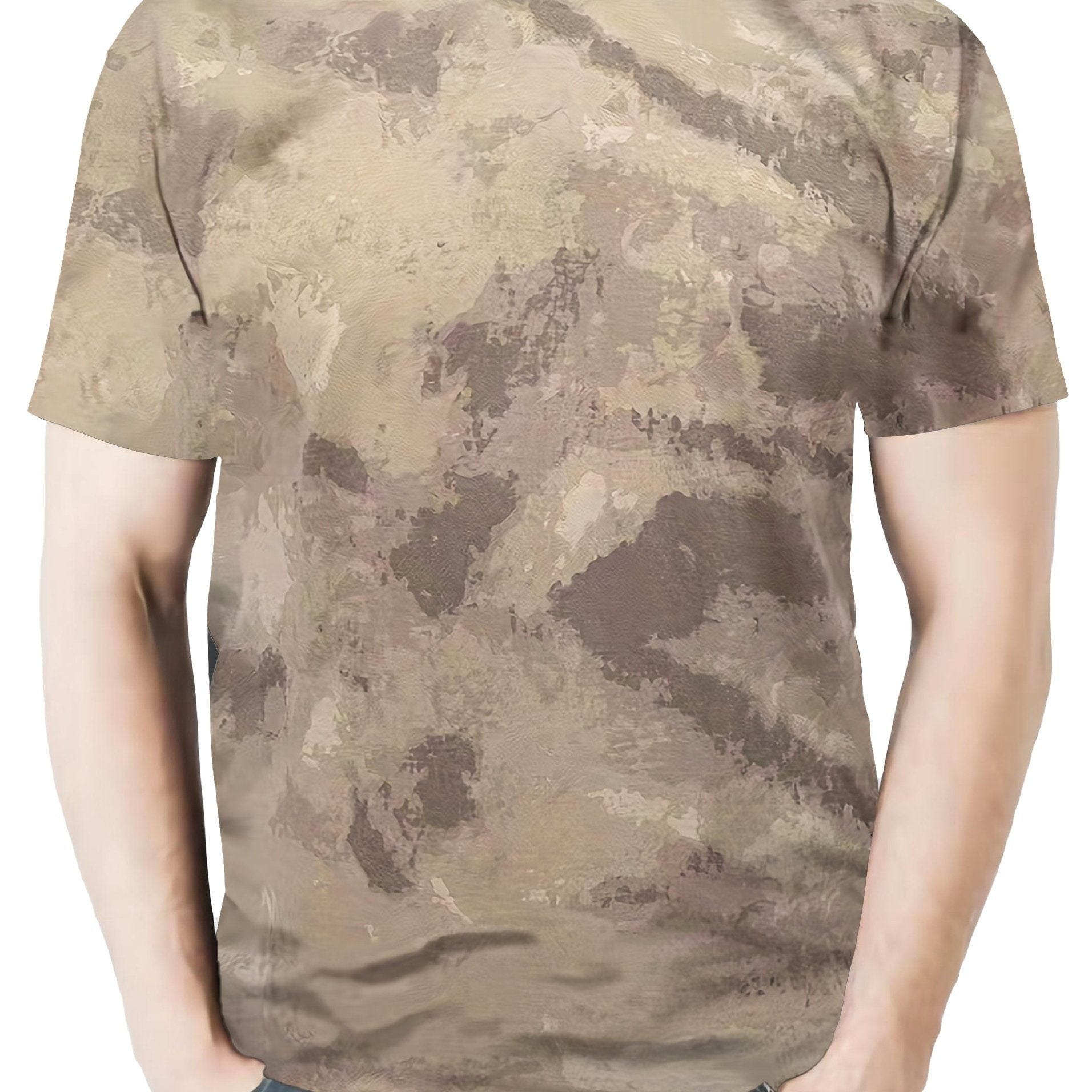 Men's Camo Crew Neck Tee Short Sleeve for Summer