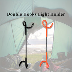 Portable Stainless Steel Double Hooks Light Holder for Outdoor Activities