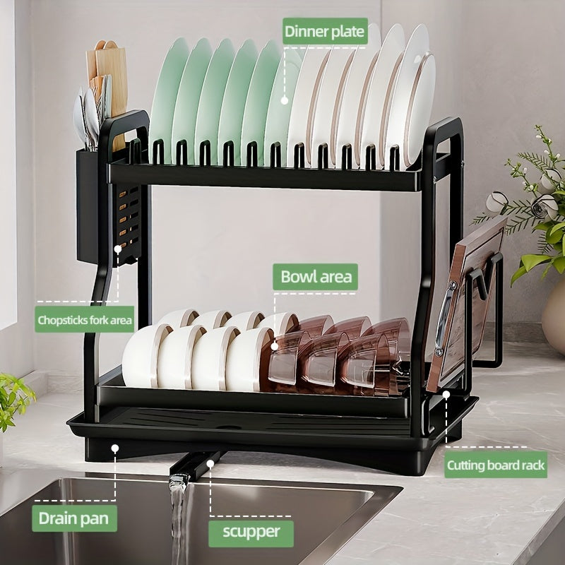 Kitchen Dish Storage And Draining Rack Large Capacity Tableware Water Filter Sto