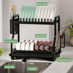 Kitchen Dish Storage And Draining Rack Large Capacity Tableware Water Filter Sto