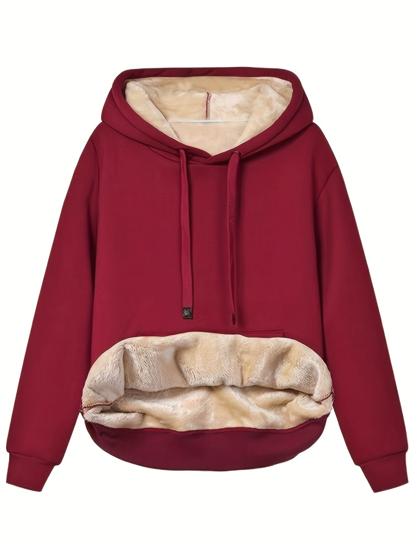 Solid Kangaroo Pocket Hoodie Long Sleeve for Fall & Winter