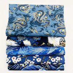 5pcs DIY Dragon Sewing Flower Cotton Fabric For Quilting Craft 7-8in 9-8in