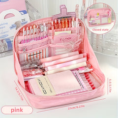 Large Capacity Pencil Case Stationery Box Cosmetics Portable