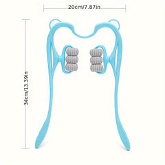 Six Ball Massage Roller for Neck and Shoulders - Manual Rotating Massager