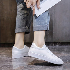 Women's Lace-Up Flat Skate Sneakers Low Top Walking Shoes