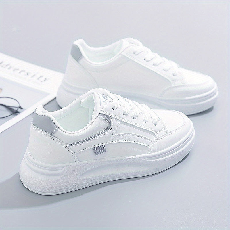 Women's Platform Skate Shoes Lace Up Low Top Outdoor Walking Shoes