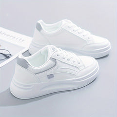 Women's Platform Skate Shoes Lace Up Low Top Outdoor Walking Shoes