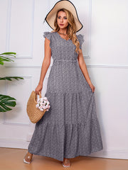 Ruffle Trim Tiered Maxi Dress Boho Casual Dress Spring & Summer