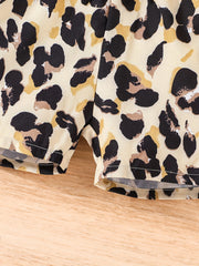Baby Girls Leopard Suspender Romper Jumpsuit for Summer