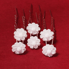 6pcs Rose Headdress Banquet Party Hair Pin And Flower U shaped Hairpin