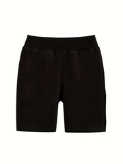 2pcs Boys Solid Elastic Waist Shorts Quick Drying Drawstring Beach Outdoor