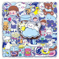 52pcs Cartoon Graffiti Stickers DIY Decoration Waterproof Stickers