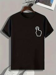 Hand Gesture Pattern Print Men's Graphic Tee