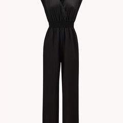 Casual Surplice Neck Jumpsuit Wide Leg Cap Sleeve Summer Spring