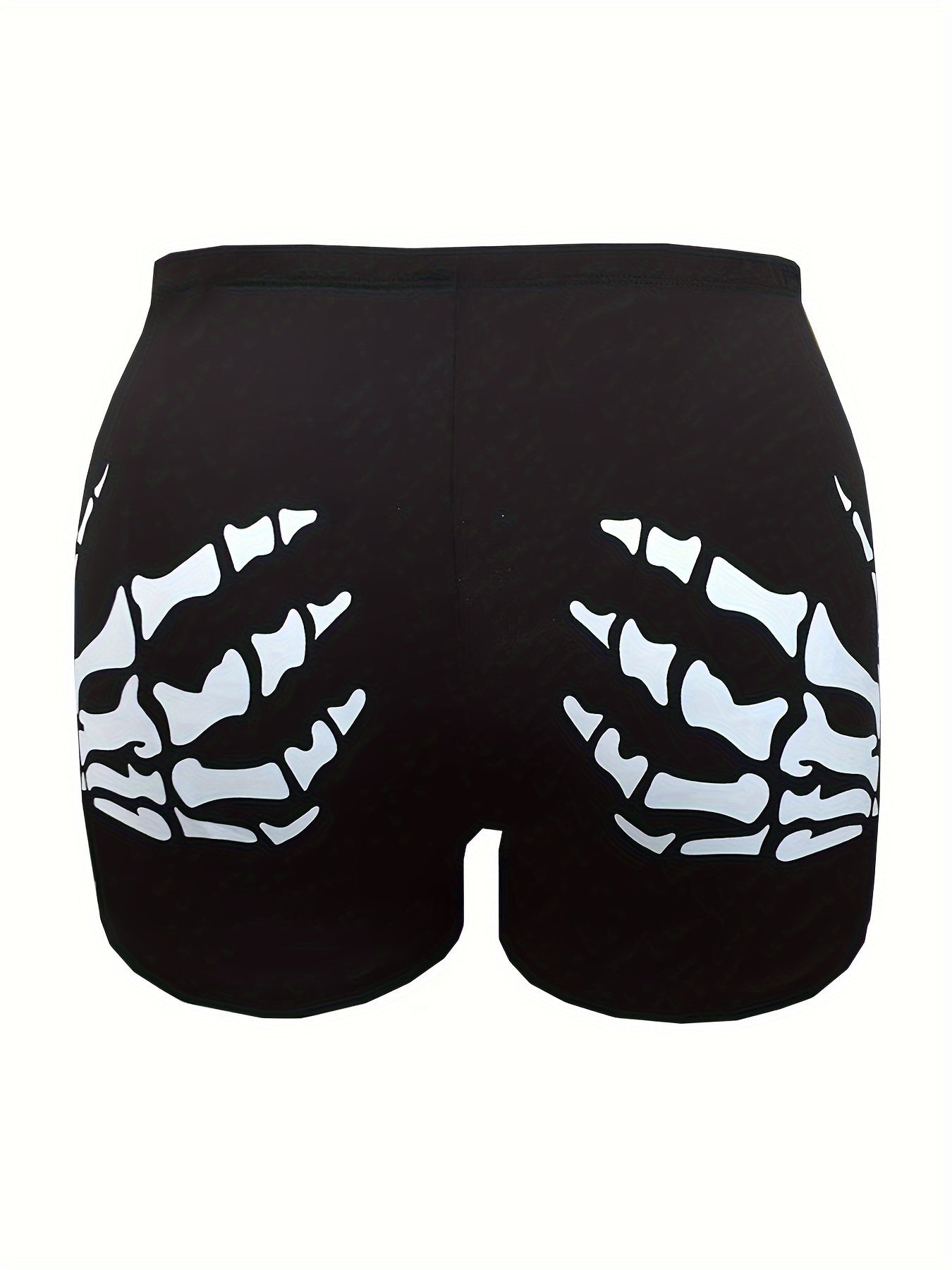Skeleton Print Plus Size Sports Shorts for Halloween