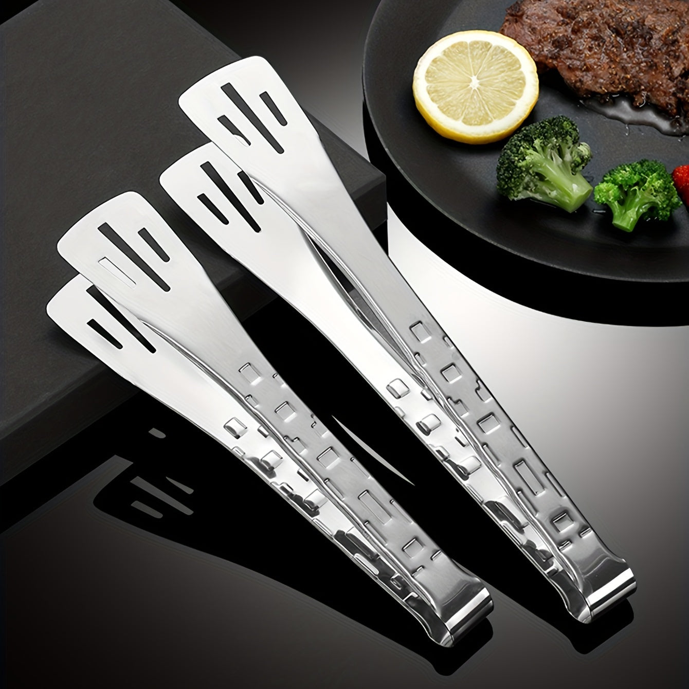 Stainless Steel Food Tongs Anti-scalding Bread Clips BBQ Clamps