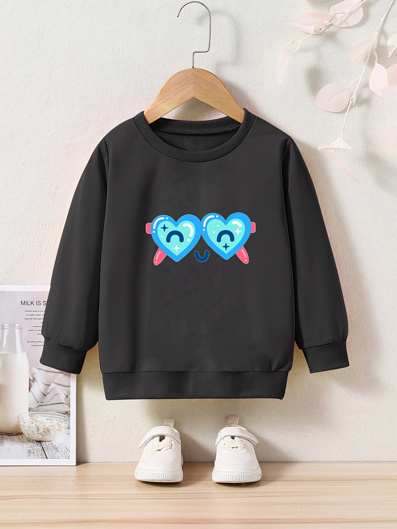 OERYUI Kids Cartoon Sunglasses Graphic Sweatshirt